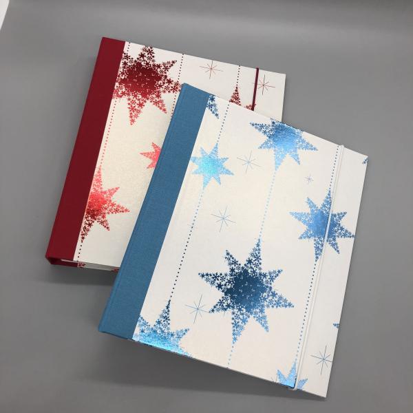 Ordner Ringbuch A5 rot blau Sterne Front Varianten